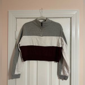 Crop sweatshirt half zip